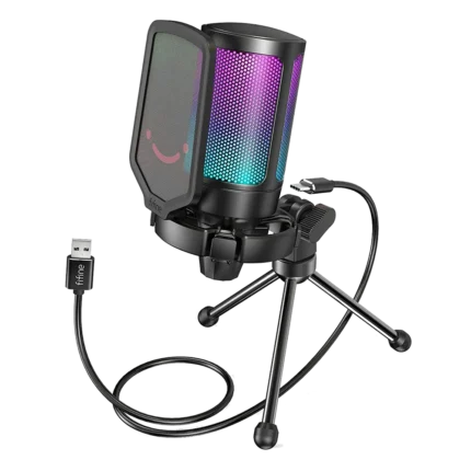 Fifine ampligame- a6v USB gaming Condenser microphone (black)